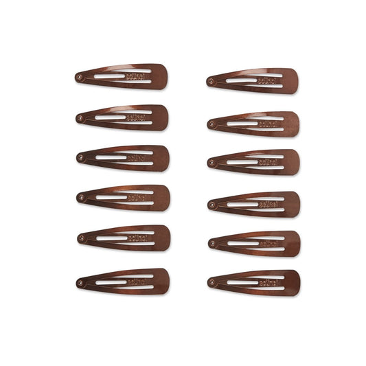 Scunci Barrettes Clic-Clac Métal, Marron, Lot de 12 - Image 3