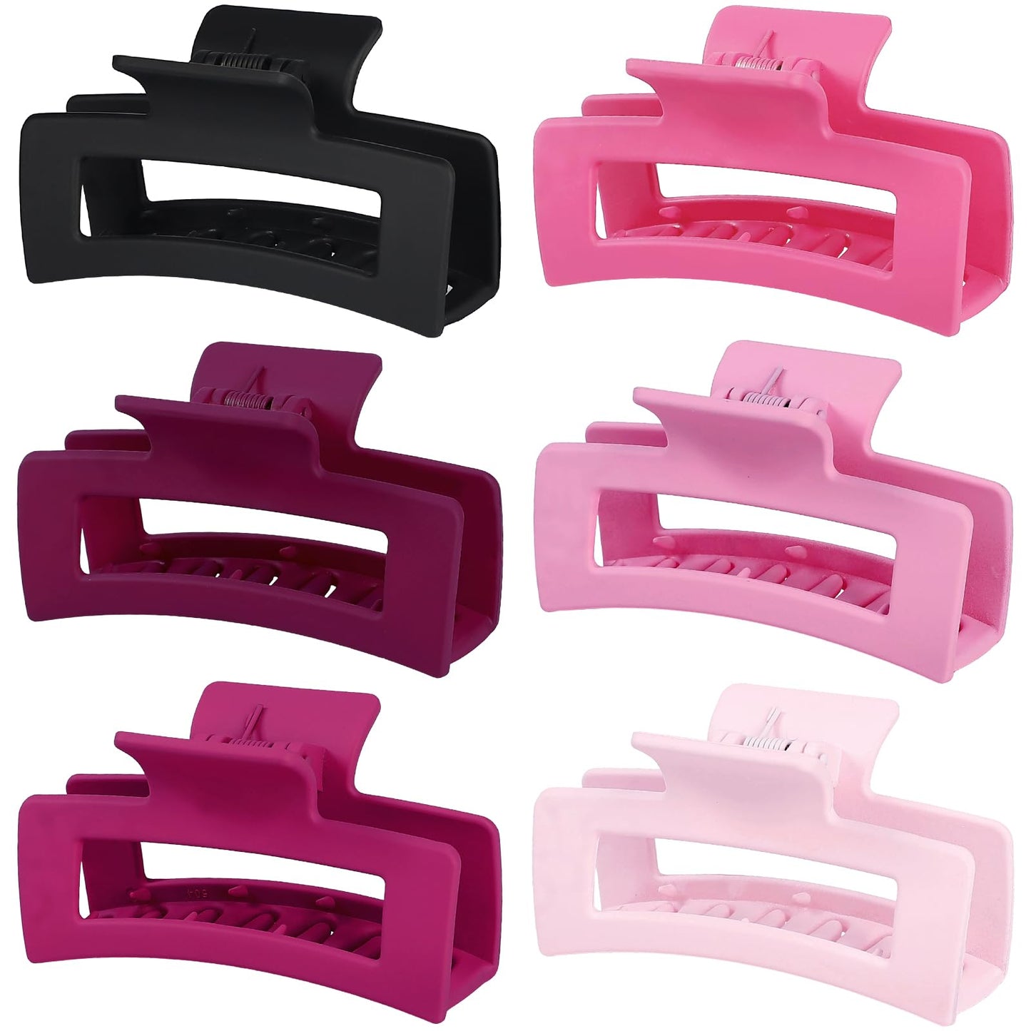 Pinces Crabe Rectangulaires 9 cm, Lot de 6, Rose et Violet