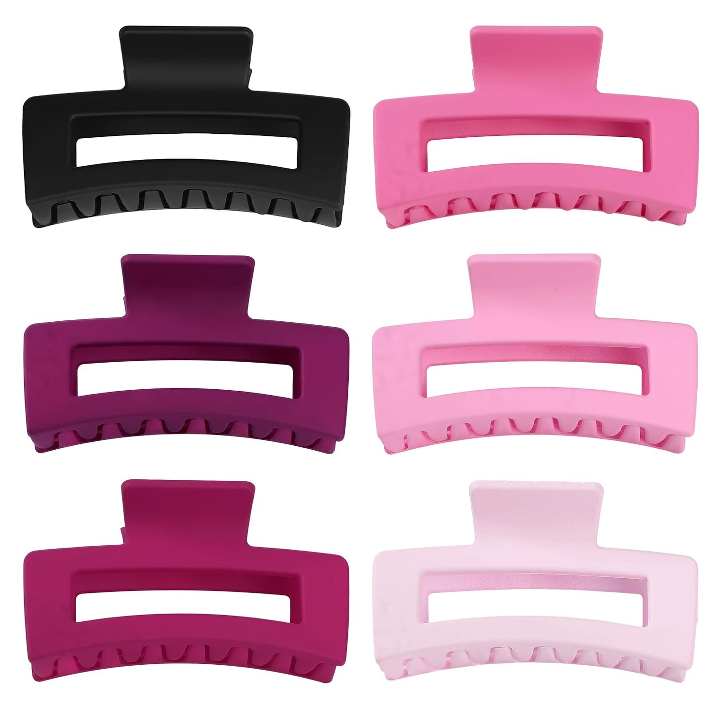Pinces Crabe Rectangulaires 9 cm, Lot de 6, Rose et Violet