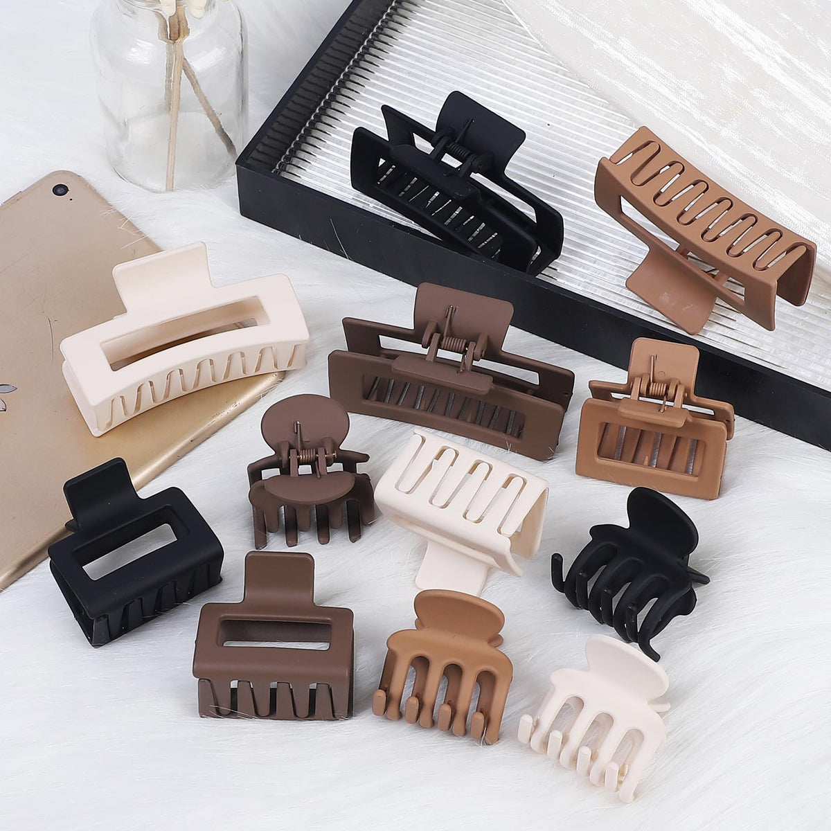 Pinces Crabe, Lot de 12, 3 Styles et 3 Tailles