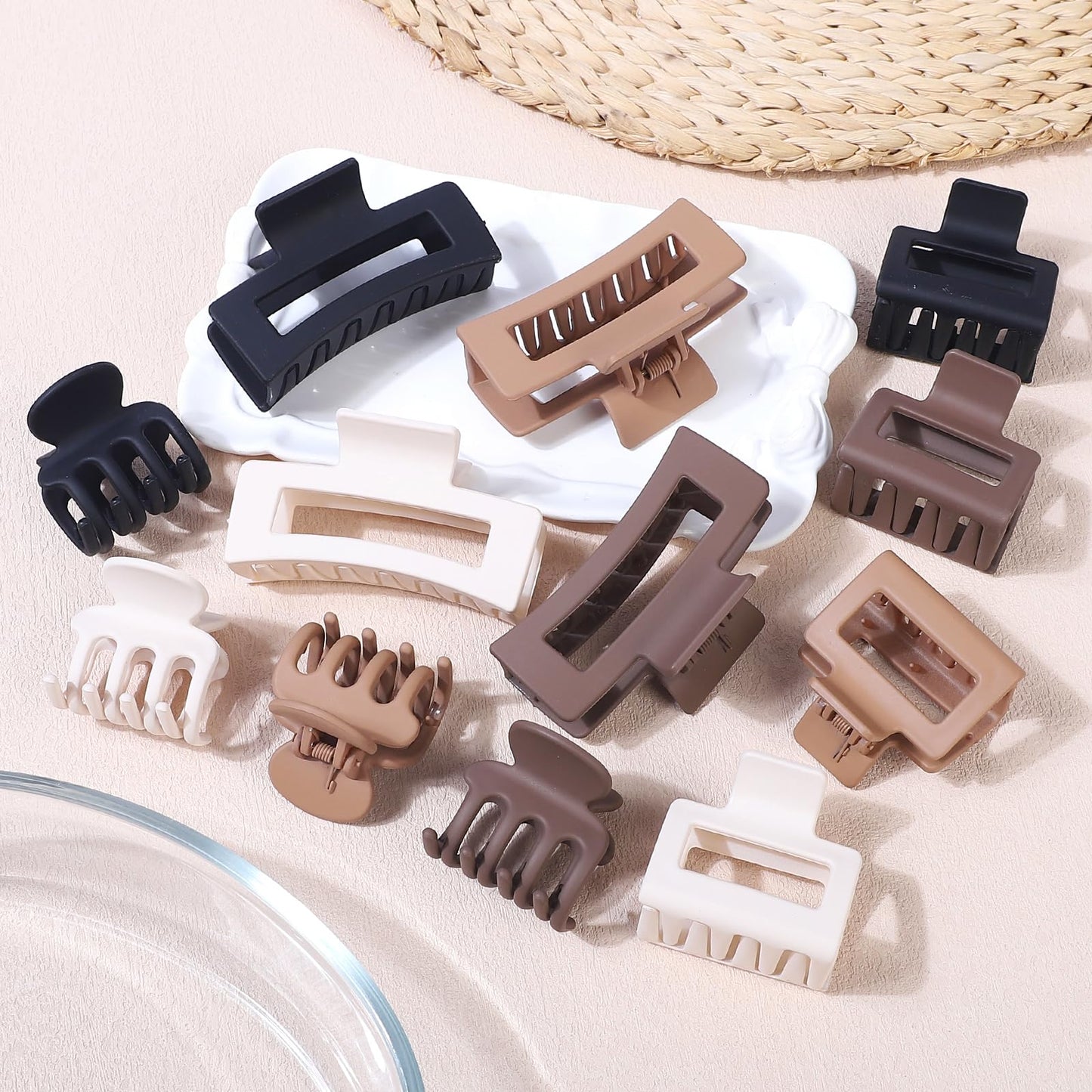 Pinces Crabe, Lot de 12, 3 Styles et 3 Tailles