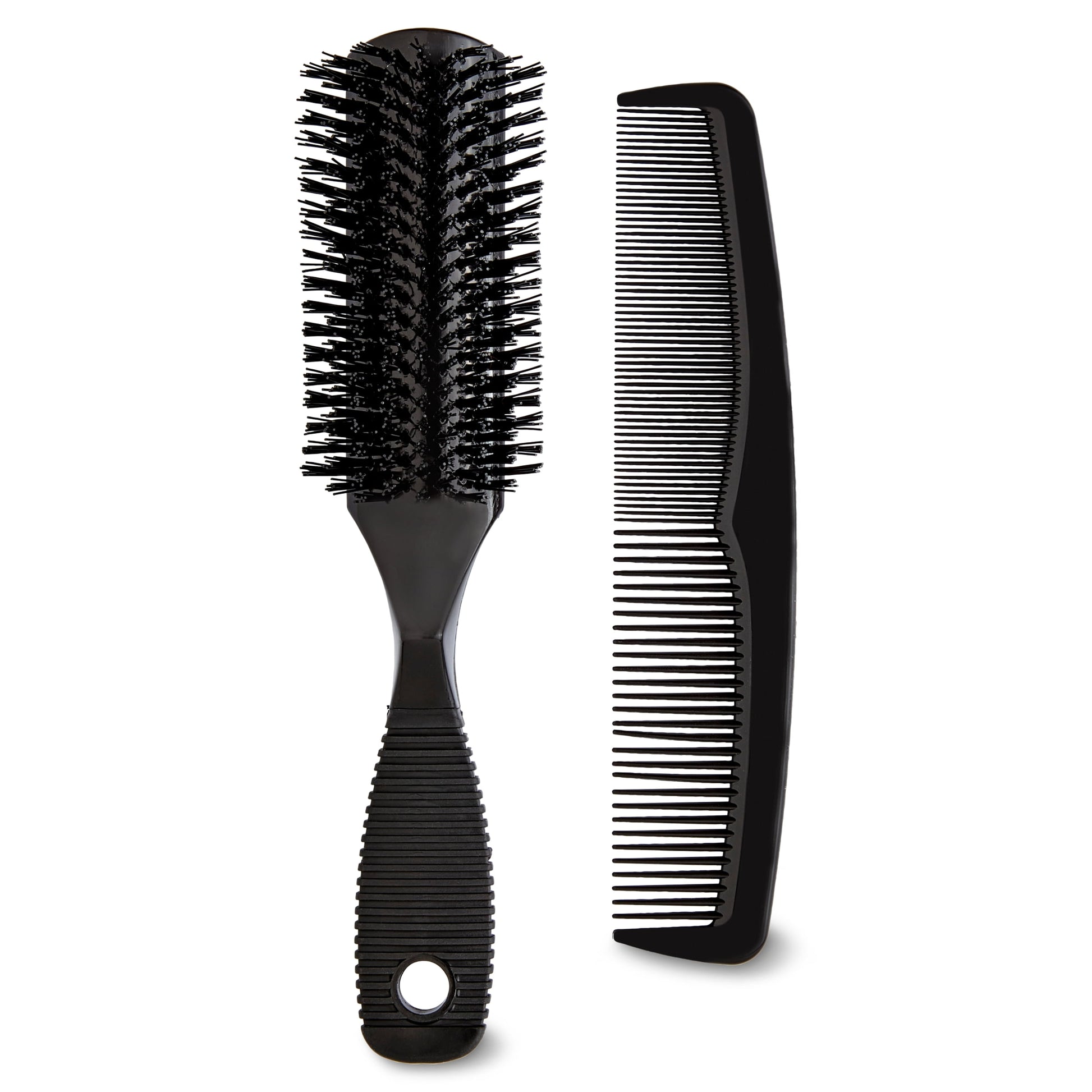 Set Brosse et Peigne de Coiffage, Noir, 2 Pièces