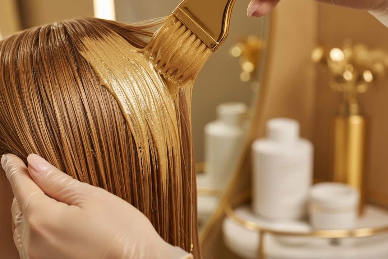Close up hair care treatment high resolution